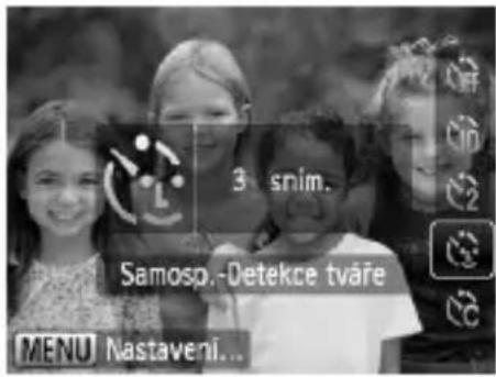 3 sním. Samosp.-Detekce tväre MENU Nastaveni...