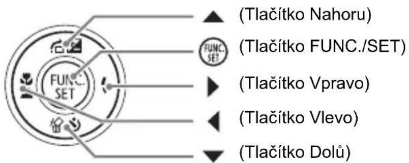 (Tlačítko Nahoru) (Tlačítko FUNC./SET) (FUNC. SET) (Tlačítko Vpravo) (Tlačítko Vlevo) (Tlačítko Dolů)