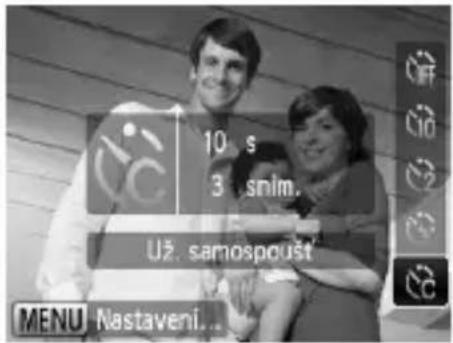 10 s 3 snim. U2. samospoušt MENU Nastaveni...