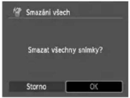 Smazáni všech Smazat všechny snímky? Storno OK