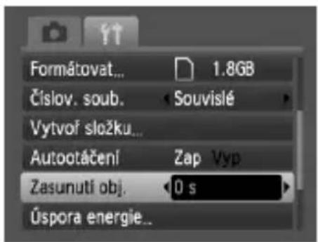 Formátovat... Číslov. soub. Vytvoř složku... Autootáčení Zasunutí obj. Úspora energie... 1.8GB Souvislé Zap Vyp 0 s