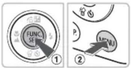 FUNC SE ① P. MENU ②
