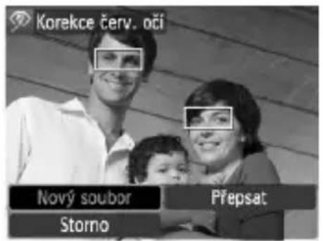 Korekce červ. očí Nový soubor Storno Přepsat