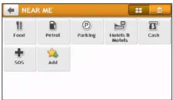 NEAR ME Food Petrol Parking Hotels & Motels Cash SOS Add