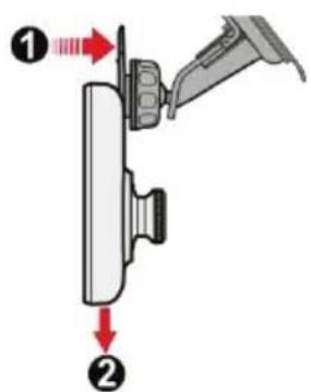 Diagram showing a mechanical assembly with labeled parts and directional arrows indicating motion or force directions.