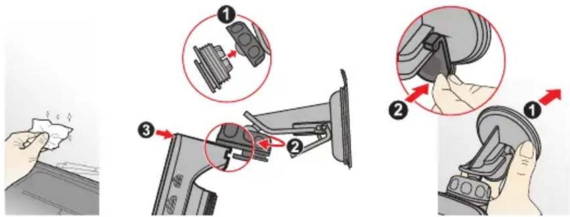 Diagram illustrating a cleaning or repair procedure with numbered steps and component illustrations