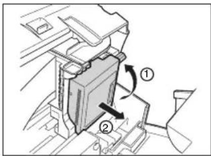 CANON FAX-B822 - Z d ěte zajišťovací páku kazety a na držáku kazety a vyjměte BJ kazetu ②. - 1