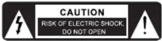 CAUTION RISK OF ELECTRIC SHOCK. DO NOT OPEN