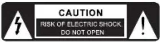 CAUTION RISK OF ELECTRIC SHOCK DO NOT OPEN