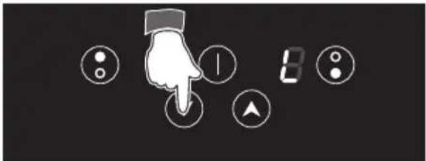 Hand cursor pressing a button with icons for navigation, speed, and directional indicators
