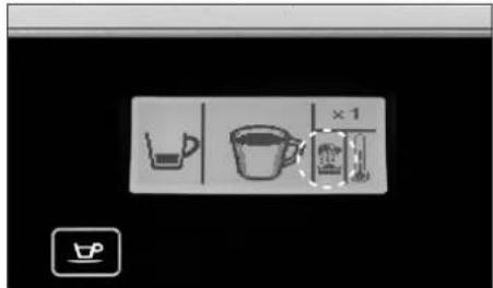 Camera menu interface showing water drop, cup, and brush options with a ×1 multiplier option