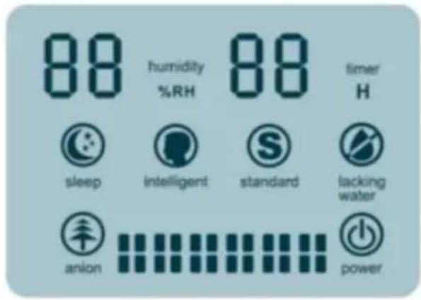 88 humidity %RH 88 timer H sleep intelligent standard lacking water anion power
