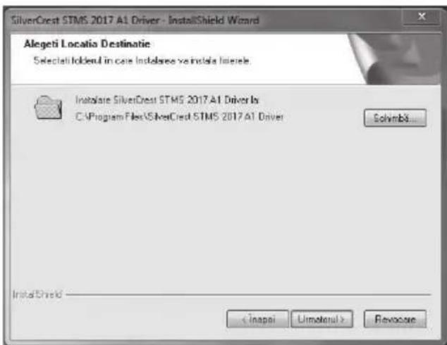 SilverCrest STMS 2017 AI Driver - InstallShield Wizard Alegeti Locatio Destinatie Select all folder in core installare ve installa latente. Installare SilverCrest STMS 2017 AI Driver In CPUProgram Flex/SilverCrest STMS 2017 AI Driver Solutions... InstallShield < Inappi Limetrol> Revocore