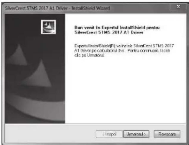 SilverCrest STMS 2017 A1 Driver - InstallShield Wizard Bun venit In Expertul InstallShield pentru SilverCrest STMS 2017 A1 Driver Expertul InstallShield(R) ve instala SilverCrest STMS 2017 AT Driver pe calculatorul dve. Pentru continuare, lacati die pe Umetaloul. Cinopoi Umetaloul > Revocare