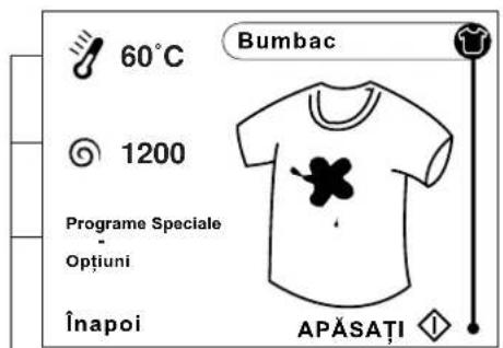 60°C 1200 Programe Speciale Optiuni Înapoi Bumbac APĂSATĂI