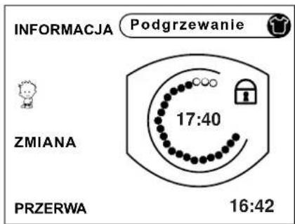 INFORMACJA Podgrzewanie ZMIANA PRZERWA 17:40 16:42