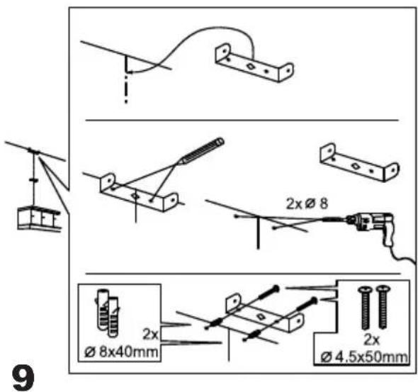 2x Ø 8 Ø 8x40mm 2x Ø 4.5x50mm 9