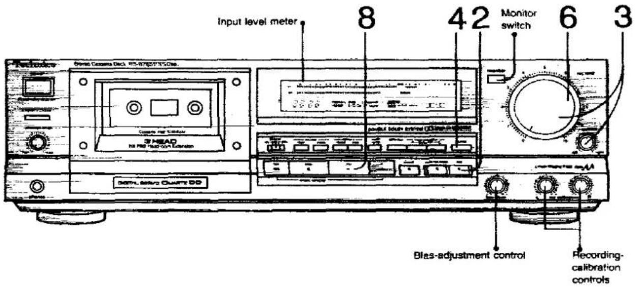 Technico Onset Camera Deck 975-87657 T5 Class. 3 HEAD DC PRO Radio Control Digital Audio Clarity DD Input level meter 8 42 Monitor switch 6 3 Blas-adjustment control Recording- calibration controls