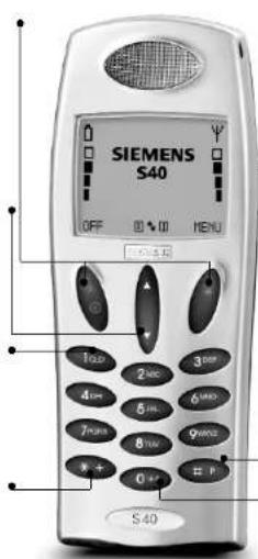SIEMENS S40 OFF □ 4 10 MENU S40