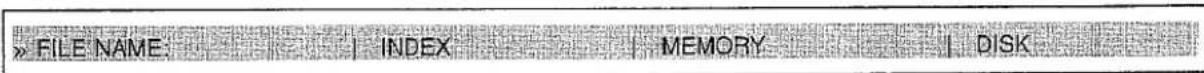 > FILE NAME: INDEX MEMORY DISK