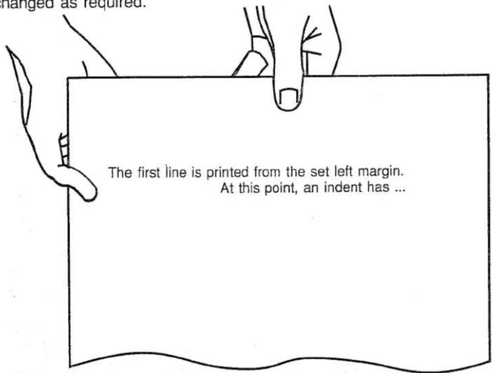 The first line is printed from the set left margin. At this point, an indent has ...