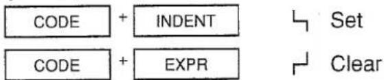 CODE + INDENT CODE + EXPR Set Clear