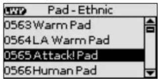 WP Pad - Ethnic 0563Warm Pad 0564LA Warm Pad 0565Attack!Pad 0566Human Pad