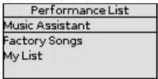 Performance List Music Assistant Factory Songs My List