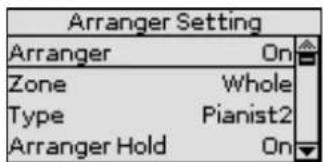 Arranger Setting Arranger On Zone Whole Type Pianist2 Arranger Hold On