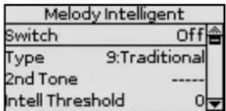 Melody Intelligent Switch Off Type 9:Traditional 2nd Tone ---- Intell Threshold 0