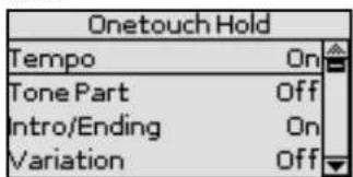 Onetouch Hold Tempo On Tone Part Off Intro/Ending On Variation Off