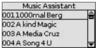 Music Assistant 0011000mal Berg 002 A kind Magic 003 A Media Cruz 004 A Song 4 U