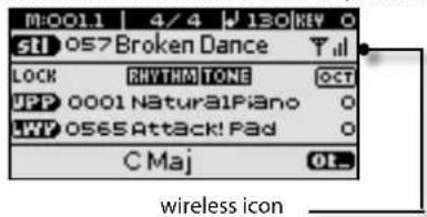 M:0011 4/4 130|KEY O STI 057 Broken Dance Yll LOCK RHYTHM TONE OCT UPP 0001 Natural Piano O LWP 056S Attack! Pad O C Maj OK_ wireless icon _