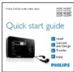 Philips GenServer audio player SAPR20 CAD/SP SAPR20 MOUNT SAPR20 FUTTER SAPR20 CAD/SP Quick start guide 1 Install 2 Connect and Charge 3 Transfer 4 Enjoy PHILIPS