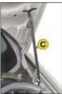 Close-up of a mechanical component with a yellow circular marker labeled 'C' (no readable text or symbols)
