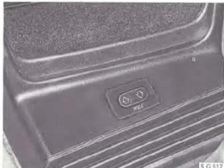 Close-up of a car's side panel showing a 'MOLT' button with directional arrows, no readable text or symbols beyond the button.