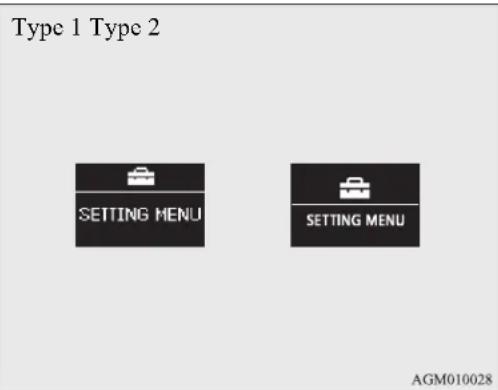 Type 1 Type 2 SETTING MENU SETTING MENU AGM010028