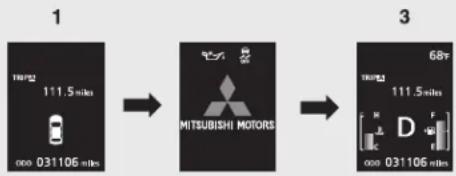 MITSUBISHI Lancer Sportback (2011) - Information screen (With ignition switch turned from "OFF" to "ON" position) - 2