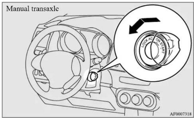 Manual transaxle OFF-AC ON-START AF0007318