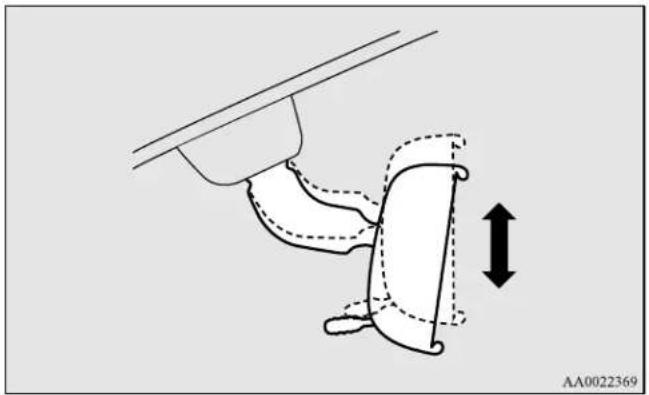 MITSUBISHI Lancer Sportback (2011) - To adjust the vertical mirror position - 1
