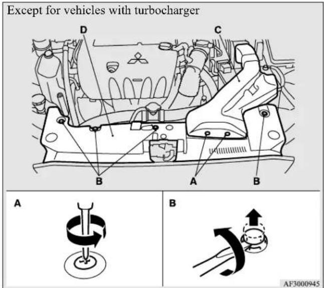 Except for vehicles with turbocharger A B AF3000945