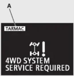 A TARMAC 4WD SYSTEM SERVICE REQUIRED