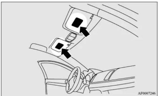 MITSUBISHI Lancer Sportback (2011) - Warning labels - 1