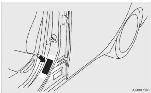 MITSUBISHI Lancer Sportback (2011) - Warning labels - 2