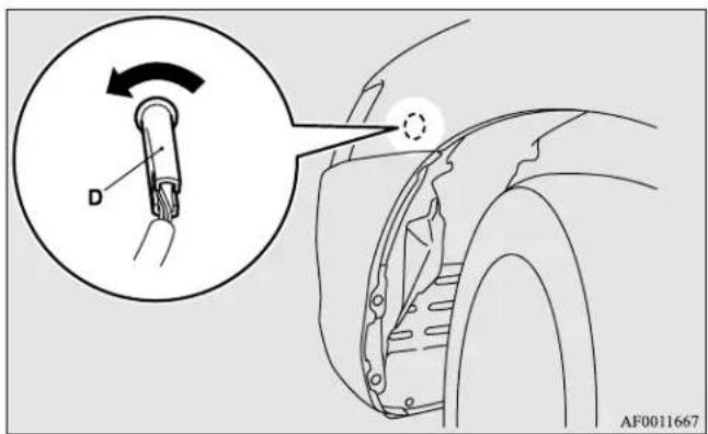 MITSUBISHI Lancer Sportback (2011) - Front side-marker and parking lights (for vehicles equipped with high intensity discharge headlights) - 5
