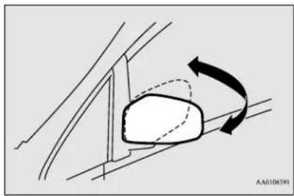 MITSUBISHI i-MiEV (2016) - To fold the mirror - 1