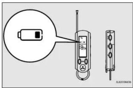 Diagram showing a battery connected to a digital display device with labeled components and a magnified view of its internal structure.
