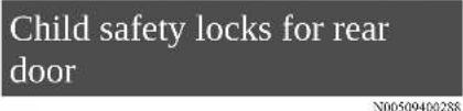 Child safety locks for rear door N00509400288