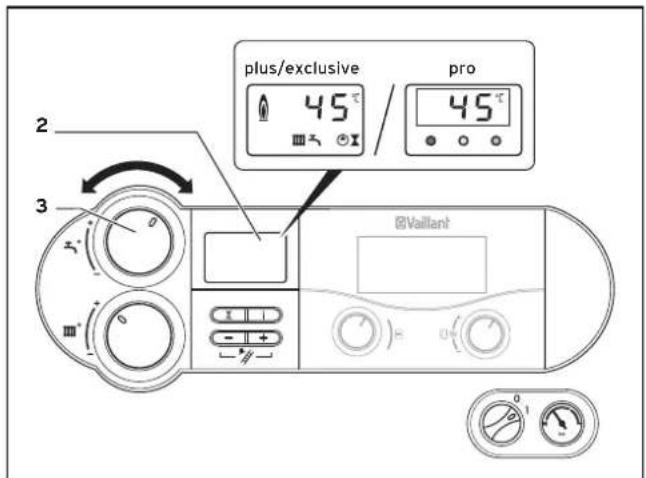 VAILLANT EcoTEC exclusiv 276 - Setting the water temperature - 1