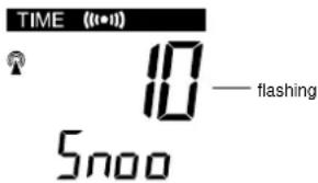 TIME (10) 10 — flashing 5noo